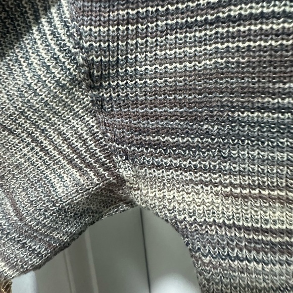 Free People Marble Ribbed Button Sweater Mercury Henley Space Dye Black Small - Picture 3 of 4